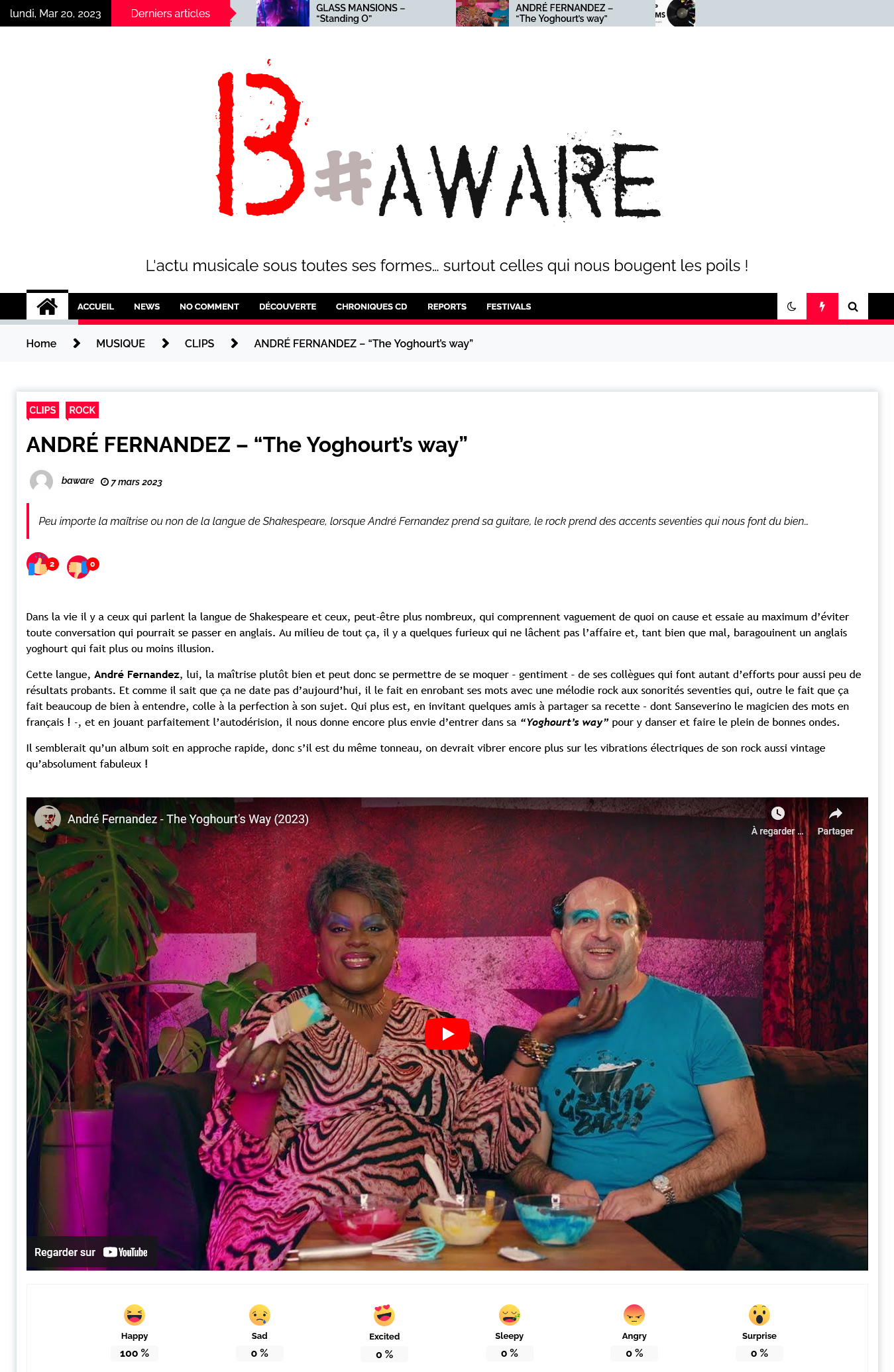 B#Aware. chronique clip The yoghourt's way mars 2023